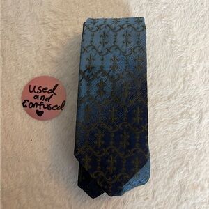Wembley Blue and Gold Patterned Tie